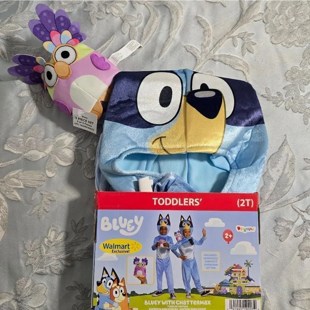 Nwt Bluey w Chattermax Halloween Deluxe Costume for Toddler, Size 2T, Disguise